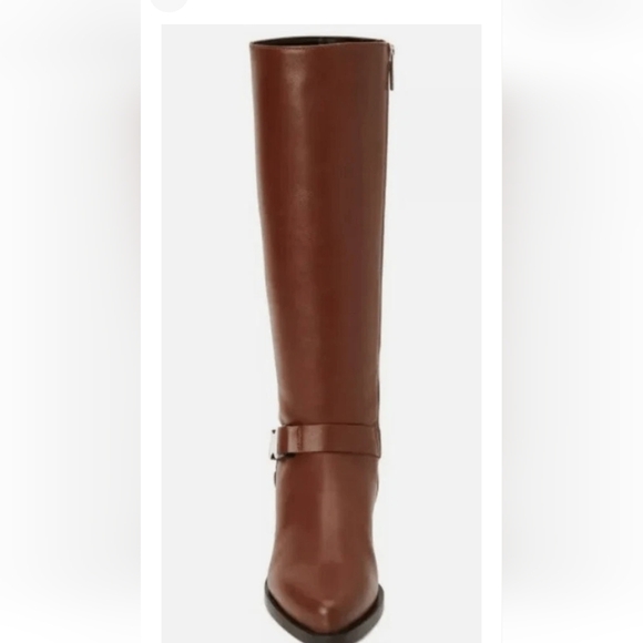 AGUATALIA Brown Leather Knee-High Boots,SZ 8 Made Italy. - Picture 2 of 4